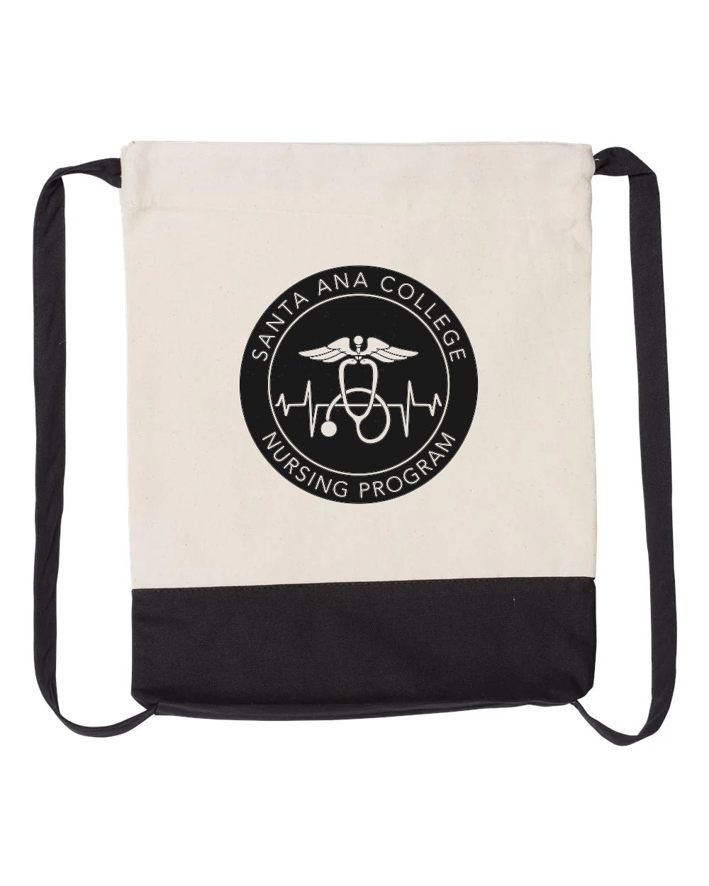 Heavy Canvas Two Colors Sport Drawstring Bags