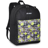 polka dot front pocket backpacks