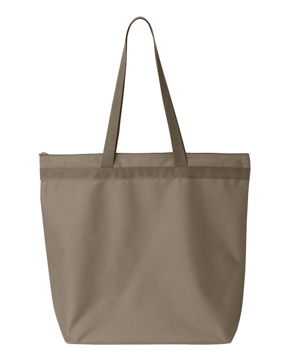 Large Zippered Polyester Tote Bag
