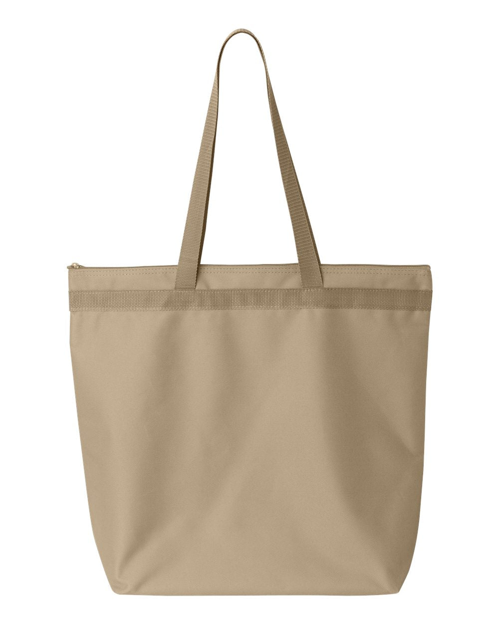 Large Zippered Polyester Tote Bag
