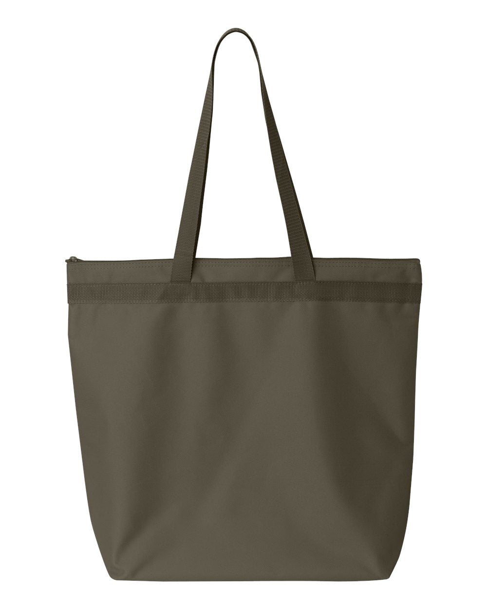 Large Zippered Polyester Tote Bag