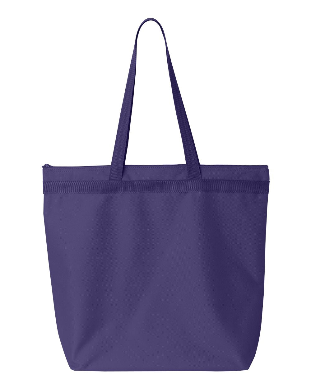 Large Zippered Polyester Tote Bag