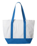 Zipper closure two color giant boat tote bags