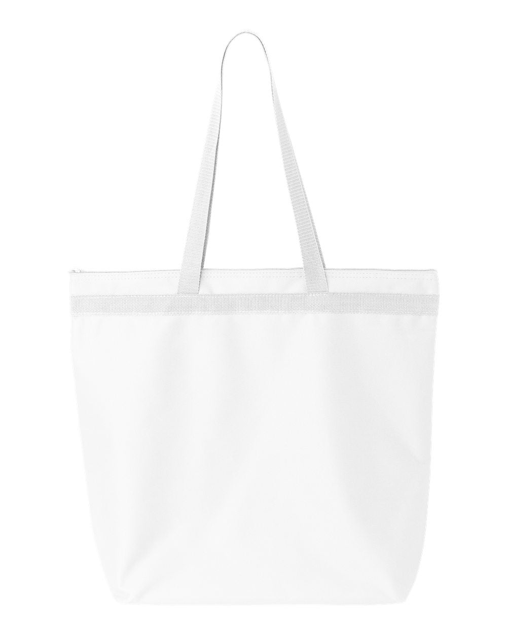 Large Zippered Polyester Tote Bag