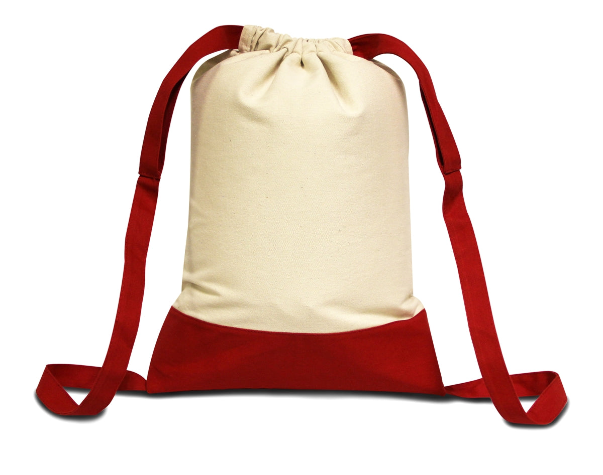 Cotton Canvas Two Color Drawstring Bags