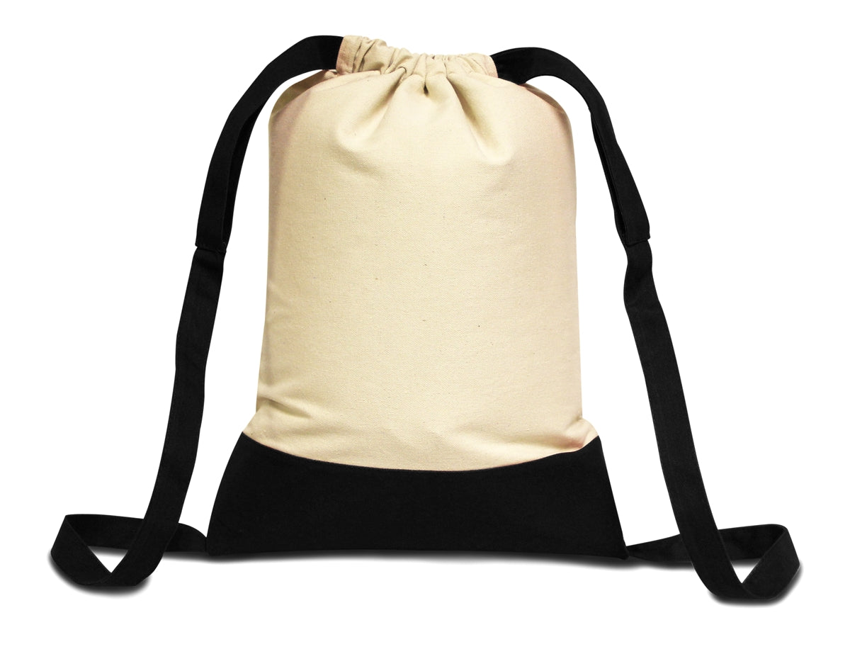Cotton Canvas Two Color Drawstring Bags