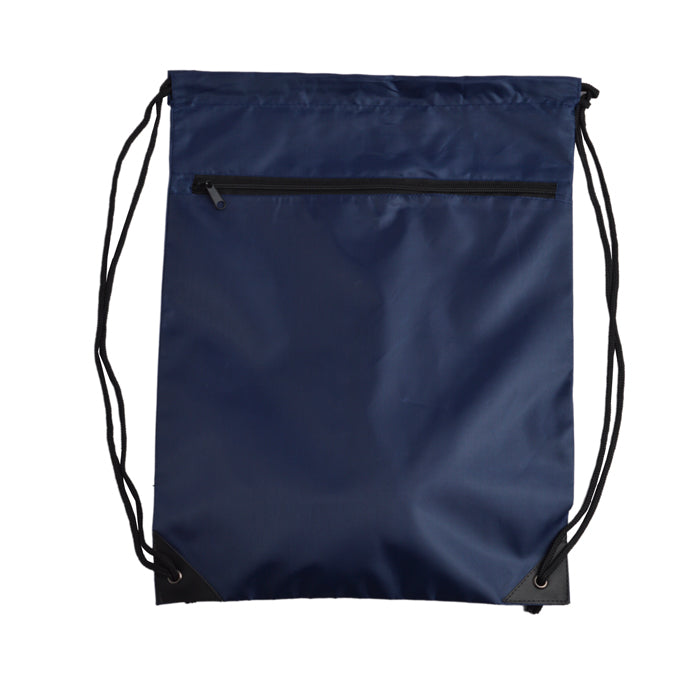 College Zipper Drawstring Backpack