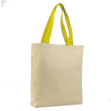cheap canvas tote bags with colored handle full gusset