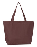 Large zippered pocket tote bags