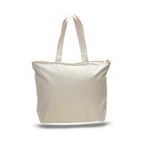 Heavy Canvas Large Zipper Tote with Long Handles