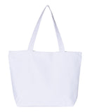 Large canvas tote bag with gusset zipper pocket