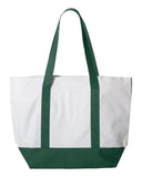 Zippered pocket flat bottom polyester tote bags