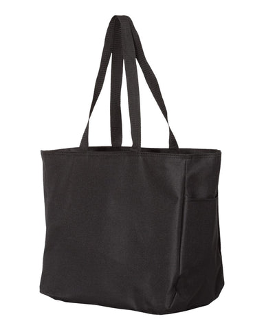 wholesale promotional blank tote bag with side pocket