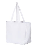 polyester tote bag with color handles