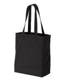 black canvas tote bag with full gusset