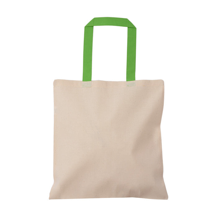 Economical Cotton Tote Bag With Colored Handles Promotional Customization Screenprint Wholesale