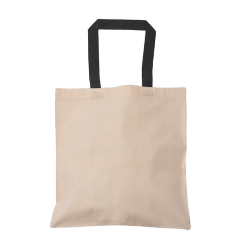 Economical Cotton Tote Bag With Colored Handles Promotional Customization Screenprint Wholesale
