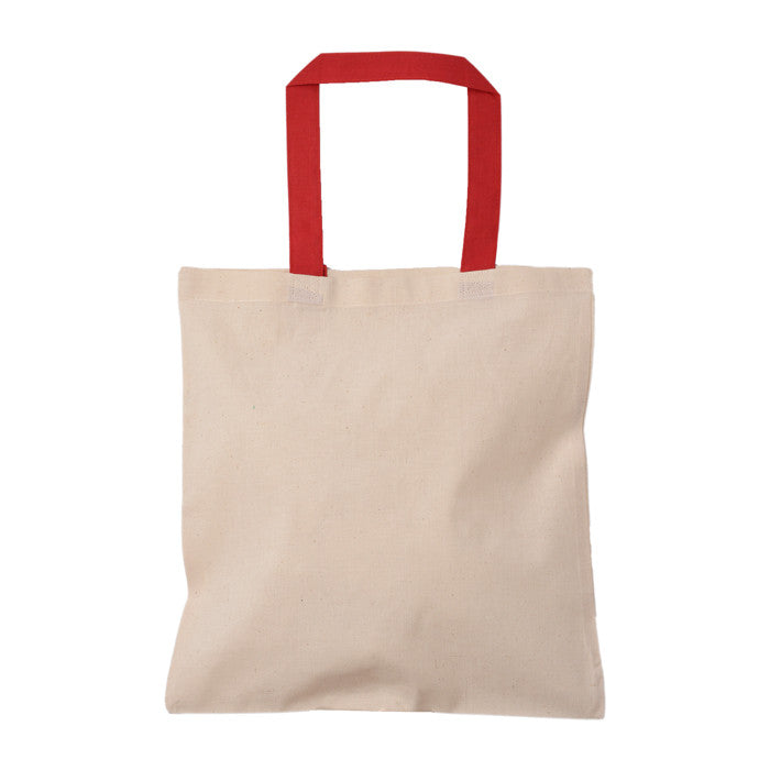 Economical Cotton Tote Bag With Colored Handles Promotional Customization Screenprint Wholesale