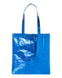 cheap metallic royal color shopping tote bag