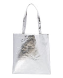 metallic silver bridesmaid tote bag