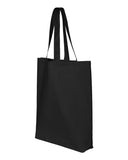 Economical Cotton Gusseted Tote Bag Black Side Wholesale Customization