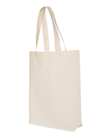 Economical Cotton Gusseted Tote Bag Natural Side