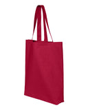 Economical Cotton Gusseted Tote Bag Red Side Wholesale Customization