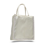 Color Stripe Fancy Shopper Tote Bag