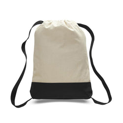 Heavy Canvas Two Colors Sport Drawstring Bags