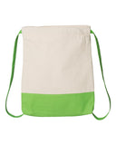 Heavy Canvas Two Colors Sport Drawstring Bags