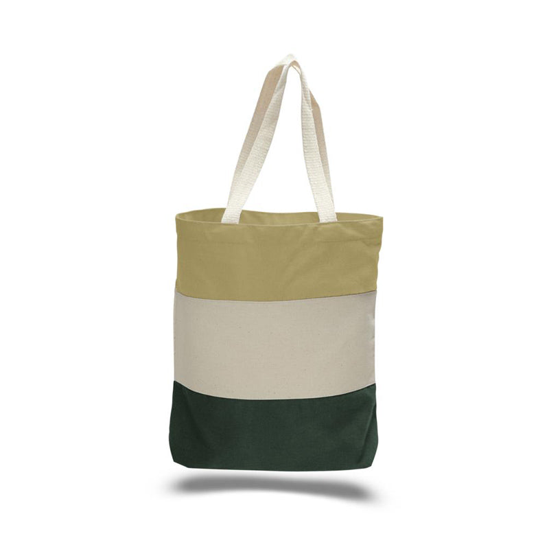 Wholesale tri color canvas tote bags