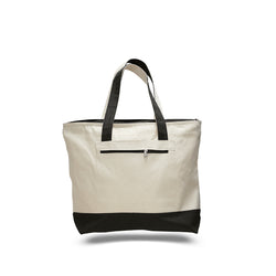 Large Heavy Tote With Zipper front pocket