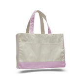 Economical Color Handle Zippered Book Tote Bag