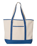 Large color handle zippered cotton tote bags