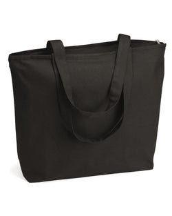 Zippered heavy cotton tote bags